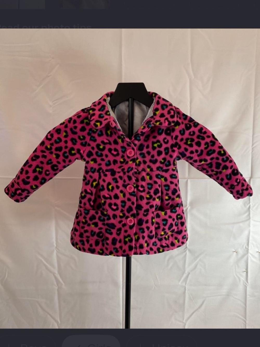 Healthtex Toddler Girls Pink Leopard Print Fleece Coat Jacket 24M